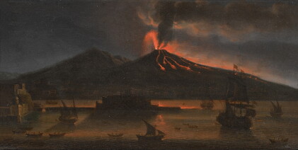 Catalog image of vesuvius erupting at night, may 1737