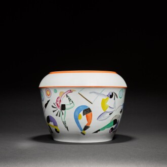 View 1 of Lot 586: A rare and impressive Soviet porcelain vase, Lomonosov State Porcelain Manufactory, Leningrad, 1932