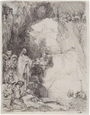 View 1 of Lot 66: The Raising of Lazarus: small plate (B., Holl. 72; New Holl. 206; H. 198)