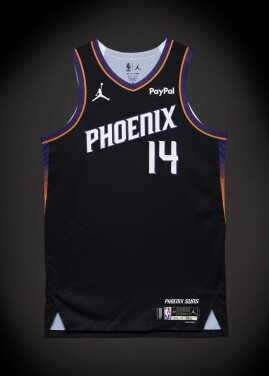 View 1 of Lot 49: Koby Brea ‘Rookie Debut’ Phoenix Suns 2025-2026 Game Worn Stat.mes
nt Edition Jersey