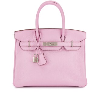 View 1 of Lot 503: Mauve Sylvestre Togo Birkin 30 Palladium Hardware, 2021