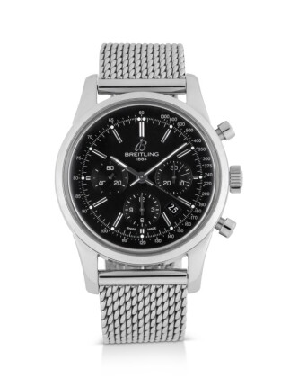 Catalog image of breitling | transocean, ref ab0152 stainless steel chronograph wristwatch with …