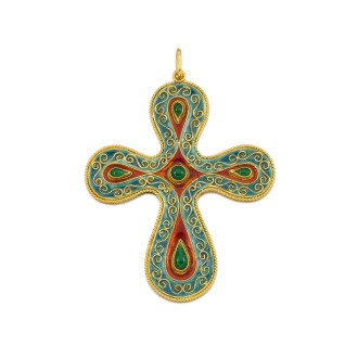 View 1 of Lot 209: Enamel Cross Pendant