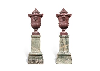 View 1 of Lot 21: A magnificent pair of Egyptian porphyry vases, Rome, circa 1680-1710