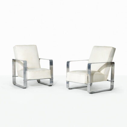 Catalog image of jacques adnet | pair of armchairs