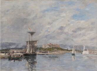 View 1 of Lot 397: Vue du port d'Antibes. Le Quai, le matin 
