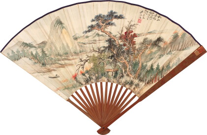 Catalog image of 吳琴木 秋江垂釣；鄧散木 行書節錄〈莊子〉| Wu Qinmu, Fishing in Autumn River
