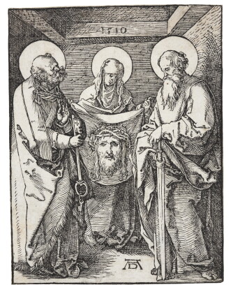 Catalog image of albrecht dürer | st. veronica between st. peter and st. paul; and christ in emm…
