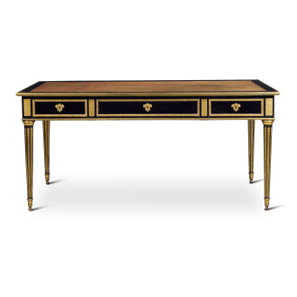 View 1 of Lot 82: A Louis XVI Gilt Bronze-Mounted Ebony Bureau Plat by Etienne Levasseur, circa 1775