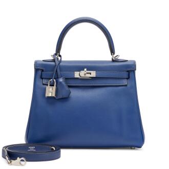 View 1 of Lot 94: Bleu Saphir Swift Kelly 25 Retourné Palladium Hardware, 2010