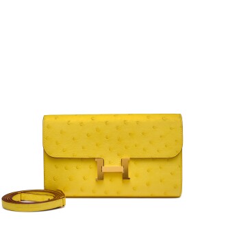View 1 of Lot 31: Jaune Citron Ostrich Constance-To-Go Gold Hardware, 2021