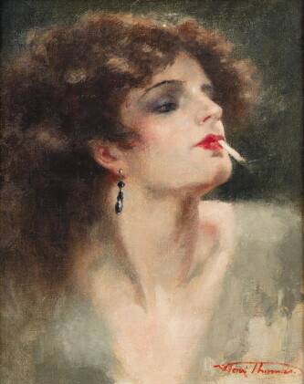 Catalog image of Portrait of a woman smoking (Olga) | Portrait de femme à la cigarette (Olga)