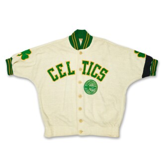 View 1 of Lot 116: Bill Russell Boston Celtics 1963-1965 Game Worn Warmup Jacket | Apparent Match to 1964 NBA Playoffs | Russell Attribution to NBA Finals
