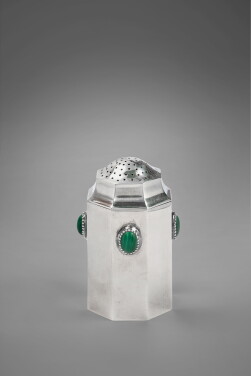 View 1 of Lot 418: An Austrian Silver Sugar Caster, Designed by Josef Hoffmann for the Wiener Werkstätte, Vienna, Circa 1910