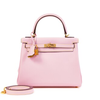 View 1 of Lot 619: Rose Sakura Swift and Lime HSS Kelly 25 Retourné Permabrass Hardware, 2023