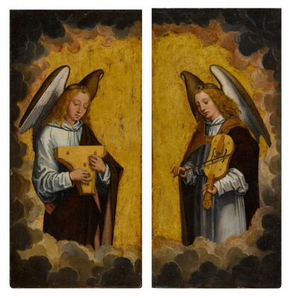 Catalog image of An angel with a psaltery; An angel with a fiddle