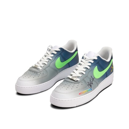 View 1 of Lot 27: Chris Finch Minnesota Timberwolves 2024-2025 Game Worn and Signed Custom Air Force 1s | To The Max Foundation 