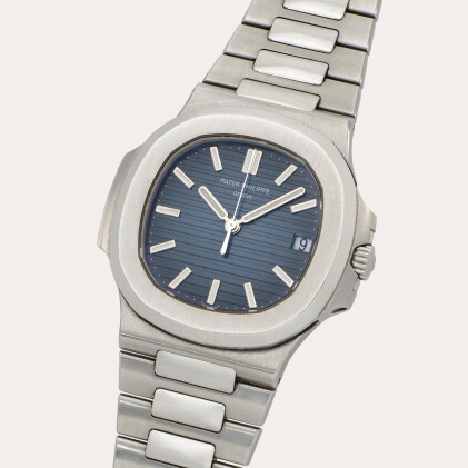 Catalog image of Nautilus, Reference 5711/1A-010 | A stainless steel wristwatch with date and br…