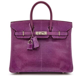 View 1 of Lot 110: Amethyst Lizard Birkin 25 Palladium Hardware, 2007