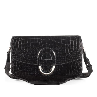 View 1 of Lot 161: Black Niloticus Crocodile Cherche Midi 25 Palladium Hardware, 2015