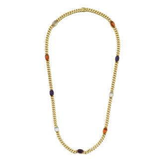 View 1 of Lot 146: Sautoir citrine, amethyste et cristal de roche 