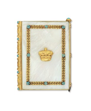View 1 of Lot 234: A gold-mounted turquoise-set mother-of-pearl carnet de bal,