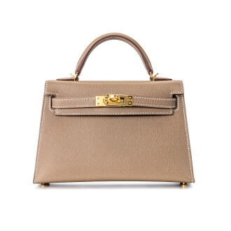 View 1 of Lot 8531: Etoupe Sellier Kelly II Mini in Epsom Leather with Gold Hardware, 2021