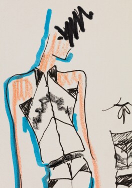 View 1 of Lot 7: An original sketch for fashion, circa 2010 | Croquis de mode original, vers 2010