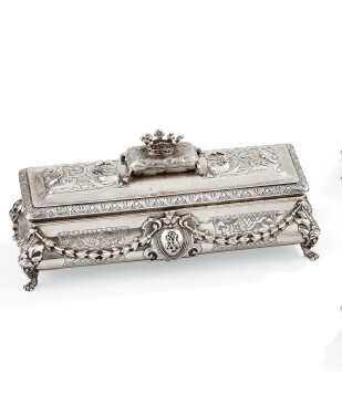A Set Of Three Silver Toilet Boxes, Morel & Cie