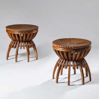 View 1 of Lot 80: Pair of Stools