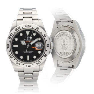 View 1 of Lot 2: 'SAS' Explorer II, Ref. 216570 Stainless steel wristwatch with 12-hour indication, date and bracelet Circa 2010