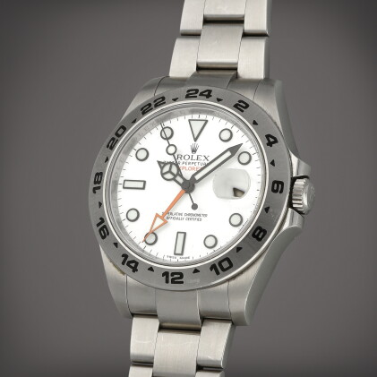 Catalog image of Explorer II, Reference 216570 | A stainless steel wristwatch with date, 24 hour…