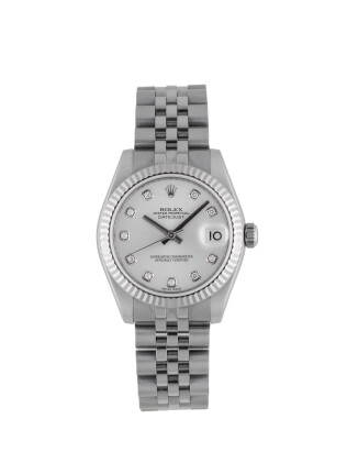 Catalog image of rolex | datejust, ref 178274 stainless steel white gold and diamond-set wristwa…