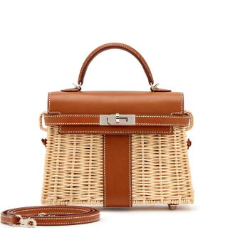View 1 of Lot 37: Gold Barenia and Osier Wicker Mini Kelly Picnic 20 Palladium Hardware, 2021