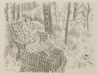 View 1 of Lot 102: Jeune fille à la chaise-longue dans un sous-bois (Duthuit 425)