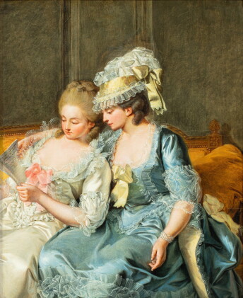 Catalog image of Two young women reading a Letter