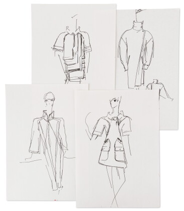 Catalog image of Four original sketches for fashion | Quatre croquis de mode originaux