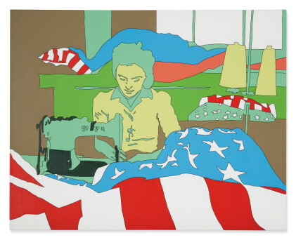 Catalog image of lisa ruyter | marjory collins 'verona, new jersey. sewing the edge of an americ…