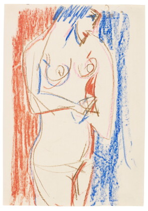 Catalog image of ernst ludwig kirchner | stehender weiblicher akt mit seitlichem-rechts-profil (…