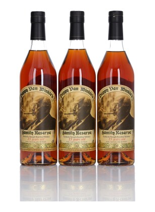 View 1 of Lot 137: Pappy Van Winkle's 15 Year Old Family Reserve 107 Proof NV (3 Bottles 75cl)