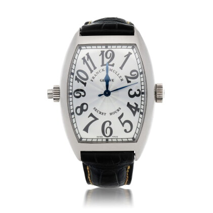 Catalog image of secret hours, ref 8880 se h white gold wristwatch with secret hours mechanism c…