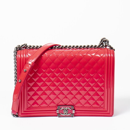 Catalog image of Pink Boy GM in Quilted Patent Leather with Gunmetal and Pink Enamel Hardware, 2…