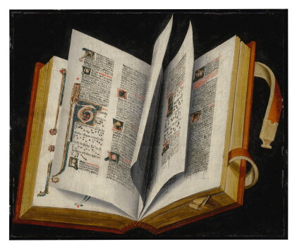 Catalog image of Still life of an illuminated manuscript