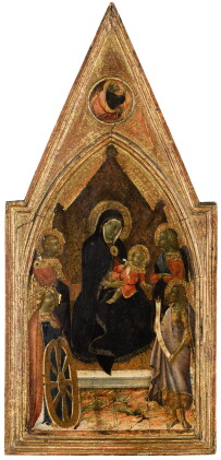 Catalog image of The Virgin and Child enthroned with Saint Catherine of Alexandria and Saint Joh…
