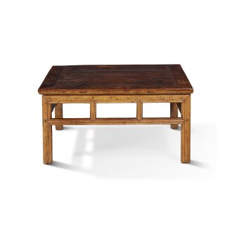 View 1 of Lot 41: A 'huanghuali' and 'nanmu' low square table, Qing dynasty, 18th century with later modifications