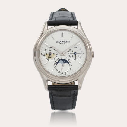 Catalog image of 'Fourth Series', Ref 3940G | A white gold perpetual calendar wristwatch with mo…