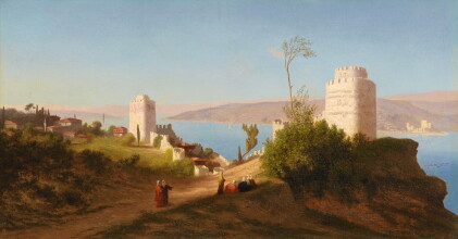 Catalog image of charles théodore frère | promenade by rumeli hisari, on the bosphorus
