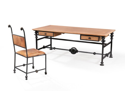 Catalog image of robert couturier | desk and chair, vers 1990-2000 [bureau et chaise, vers 1990-2000]