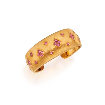 Catalog image of Buccellati | Gold and Pink Sapphire Cuff-Bracelet