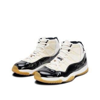 View 1 of Lot 72: Michael Jordan Chicago Bulls 1995-1996 Game Worn and Signed Sneakers | Championship Season | MVP Season